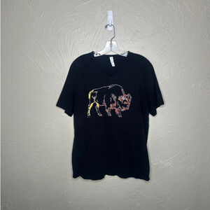 Bella Canvas Buffalo Graphic V-Neck Tee - Size XL